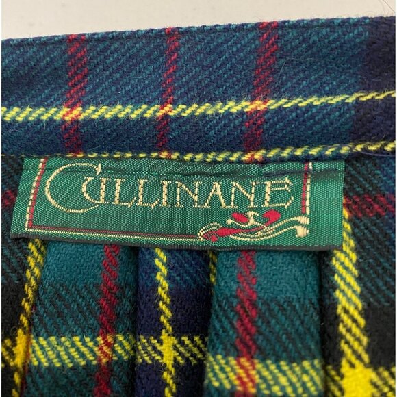 Cullinane Skirt Kilt Womens Green Yellow Tartan Plaid Wool Pleated Size 6 - Picture 4 of 8